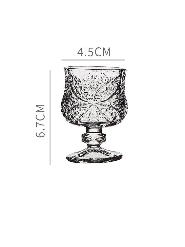 4 Taças Vintage de Vidro para Bebidas Destiladas, Conjunto - Haustter