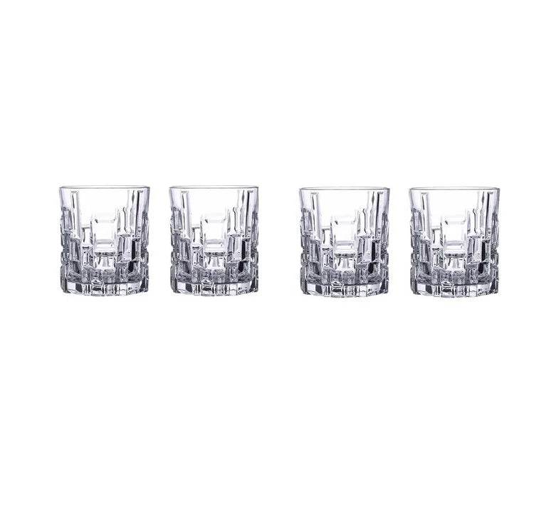 Copo de Vidro com Design Geométrico para Whisky ou Água - Haustter