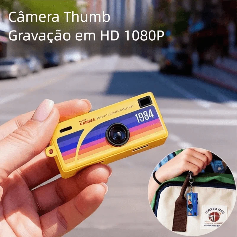Mini Câmera Vintage 1984 – Chaveiro Retro