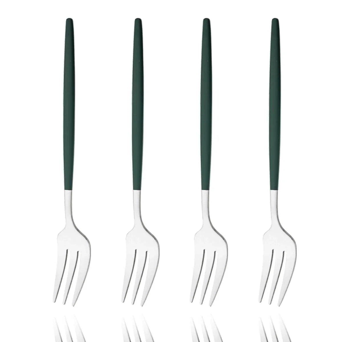 4 Garfos Dourados para Sobremesa Color Duo, Conjunto - Haustter