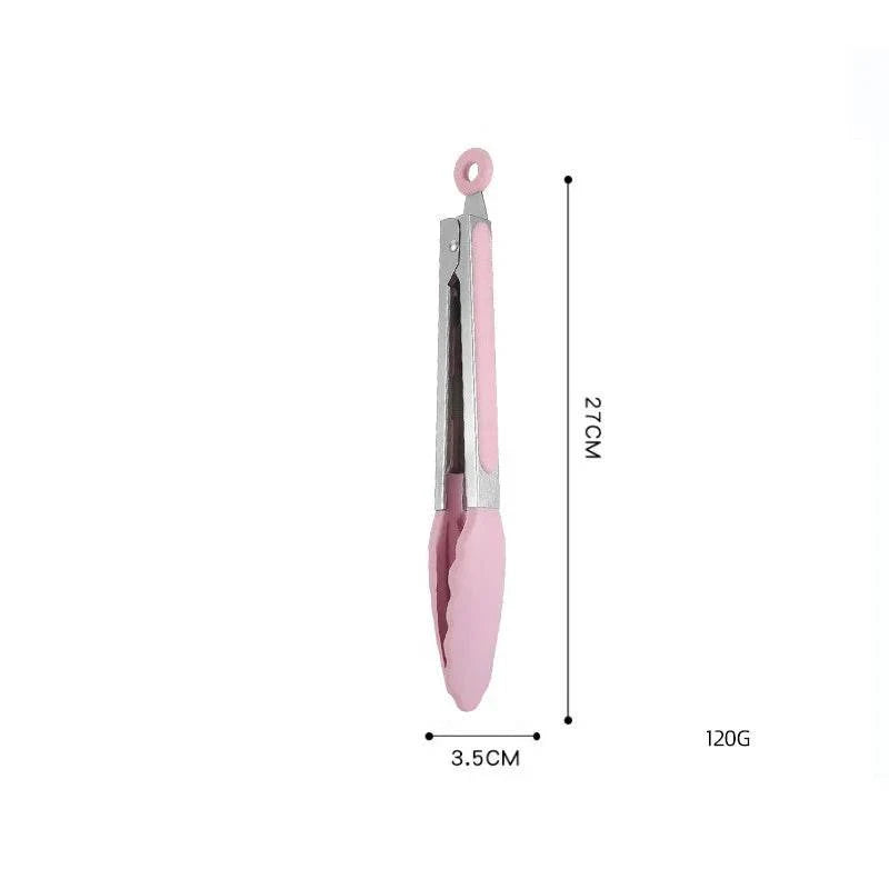 Pegador para Alimentos em Aço Inoxidável e Silicone, Acessório de Cozinha para Churrasco, Bife e Pão, Ideal para Jantares - Haustter