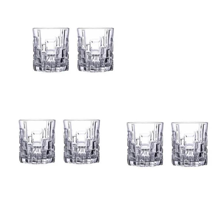 Copo de Vidro com Design Geométrico para Whisky ou Água - Haustter