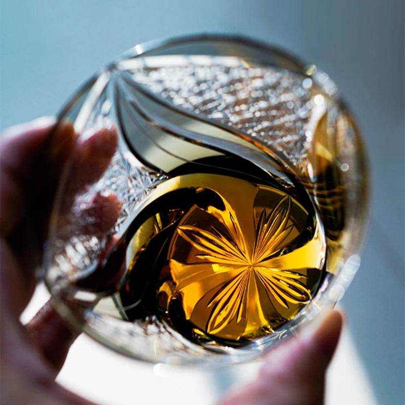 Copo de Whisky Japanese Edo Kiriko K9 em Cristal com Chamas - Haustter