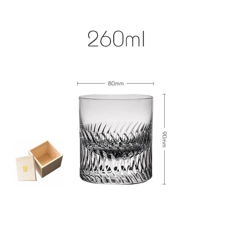 Copo de Whiskey com Entalhe Artesanal de Alto Brilho e Fundo Espesso - Haustter