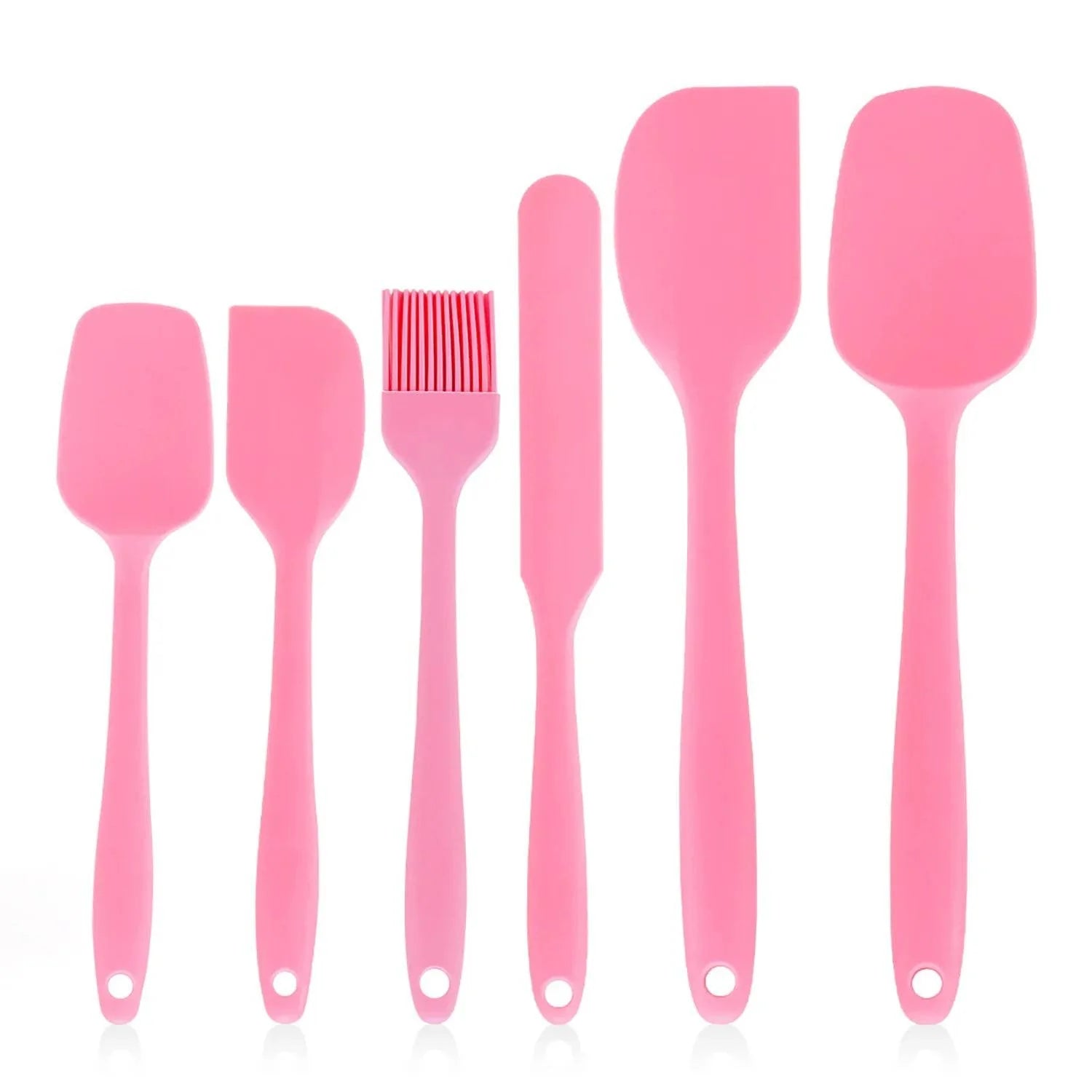 5 Espátulas de Silicone e 1 Pincel, conjunto  - Haustter