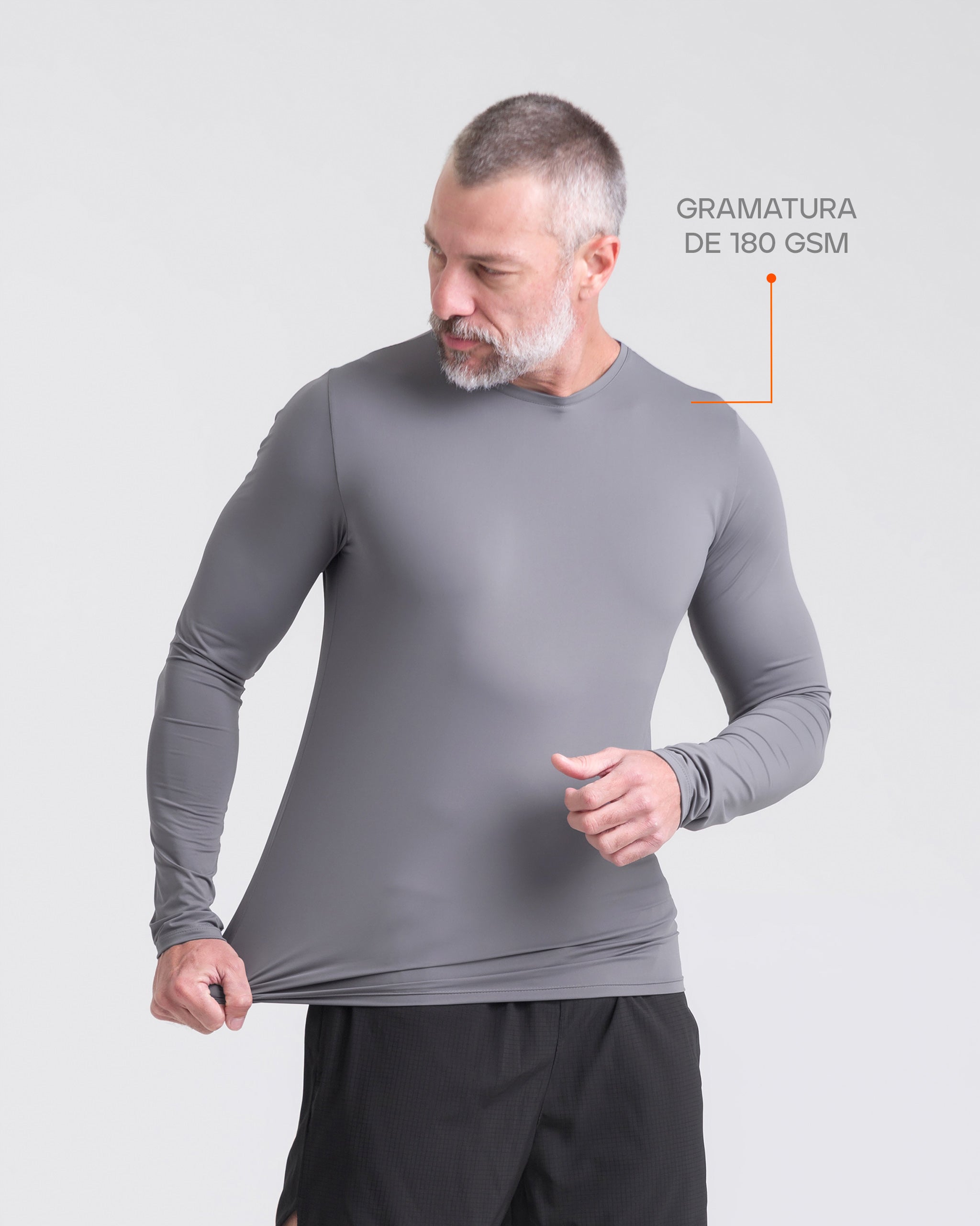 Blusa Segunda Pele Shade Masculina - Cinza