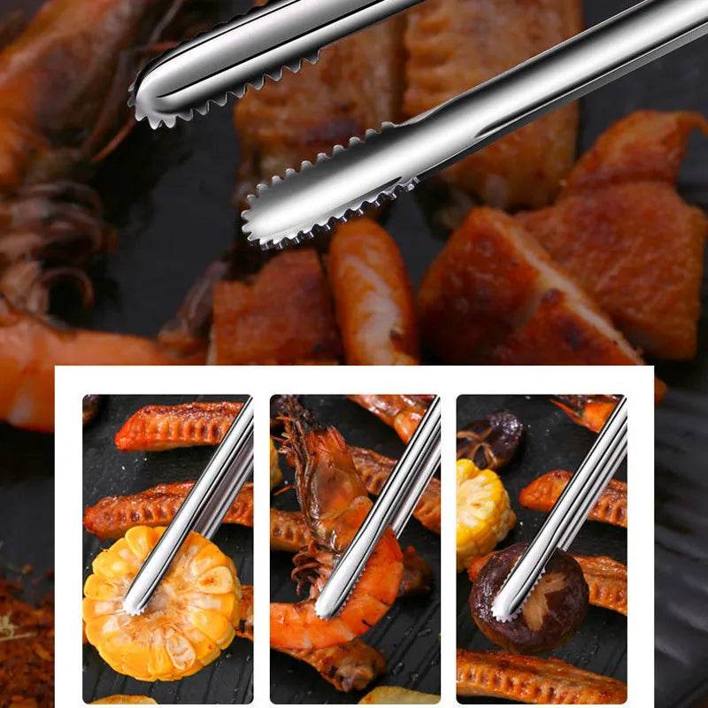 Pinça de Churrasco Longa em Aço Inoxidável para Alimentos | Haustter