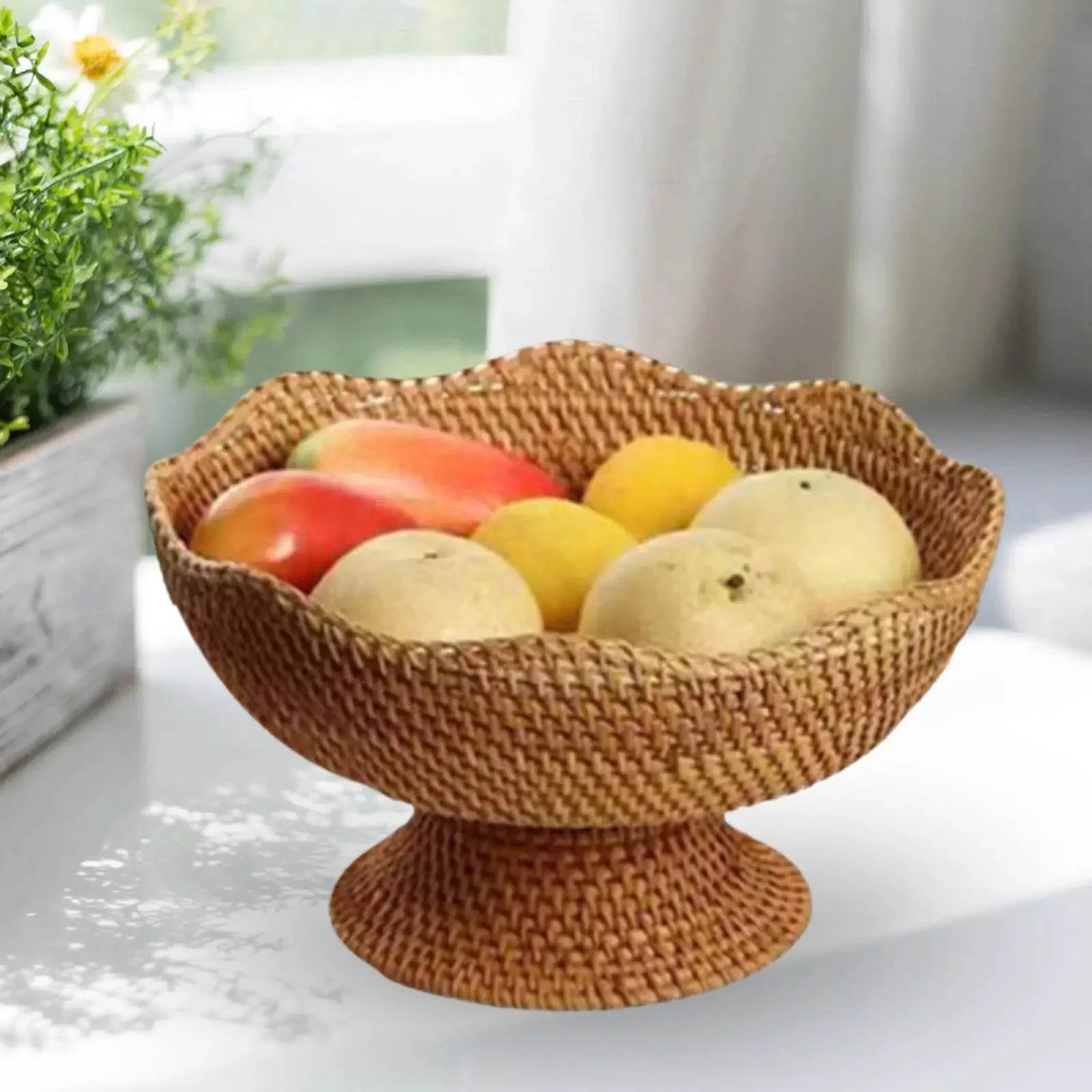 Bandeja de Rattan para Frutas e Lanches - Haustter