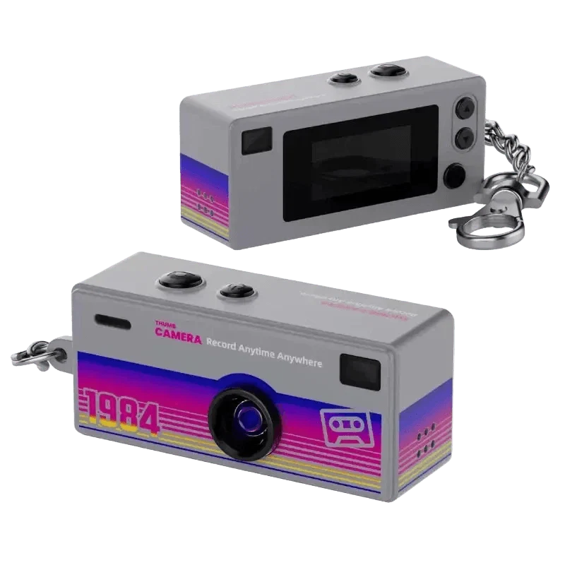 Mini Câmera Vintage 1984 – Chaveiro Retro