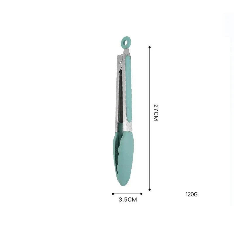Pegador para Alimentos em Aço Inoxidável e Silicone, Acessório de Cozinha para Churrasco, Bife e Pão, Ideal para Jantares - Haustter