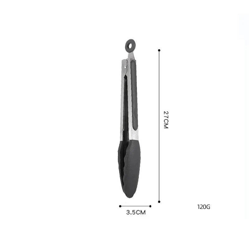 Pegador para Alimentos em Aço Inoxidável e Silicone, Acessório de Cozinha para Churrasco, Bife e Pão, Ideal para Jantares - Haustter