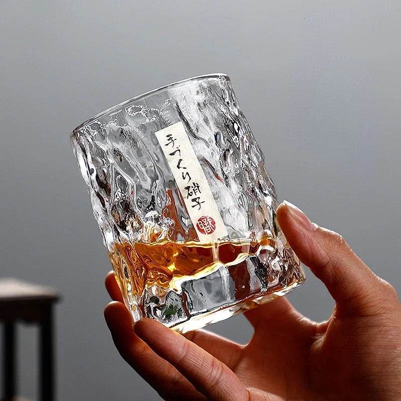 Copo de Vidro Japonês com Padrão Glacial - Haustter