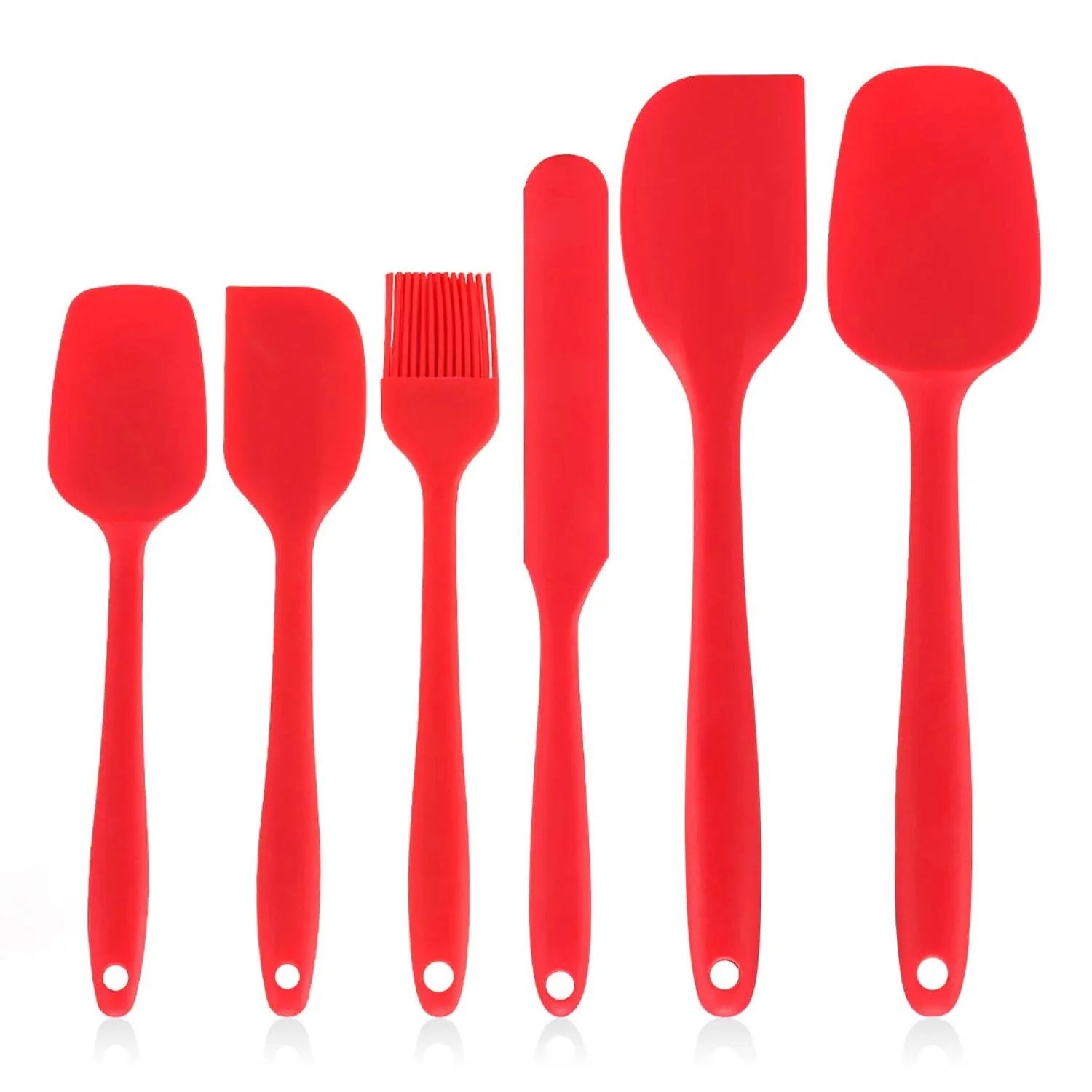 5 Espátulas de Silicone e 1 Pincel, conjunto  - Haustter