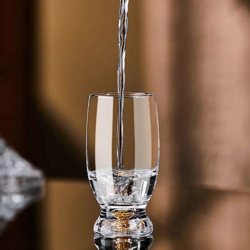 Taças de Cristal com Detalhes Dourados - Haustter