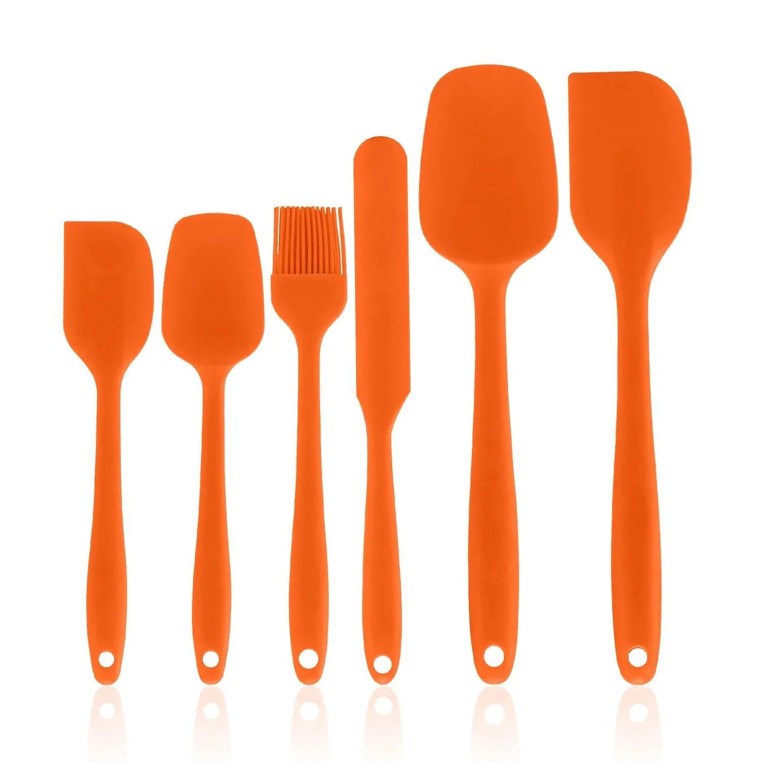 5 Espátulas de Silicone e 1 Pincel, conjunto  - Haustter