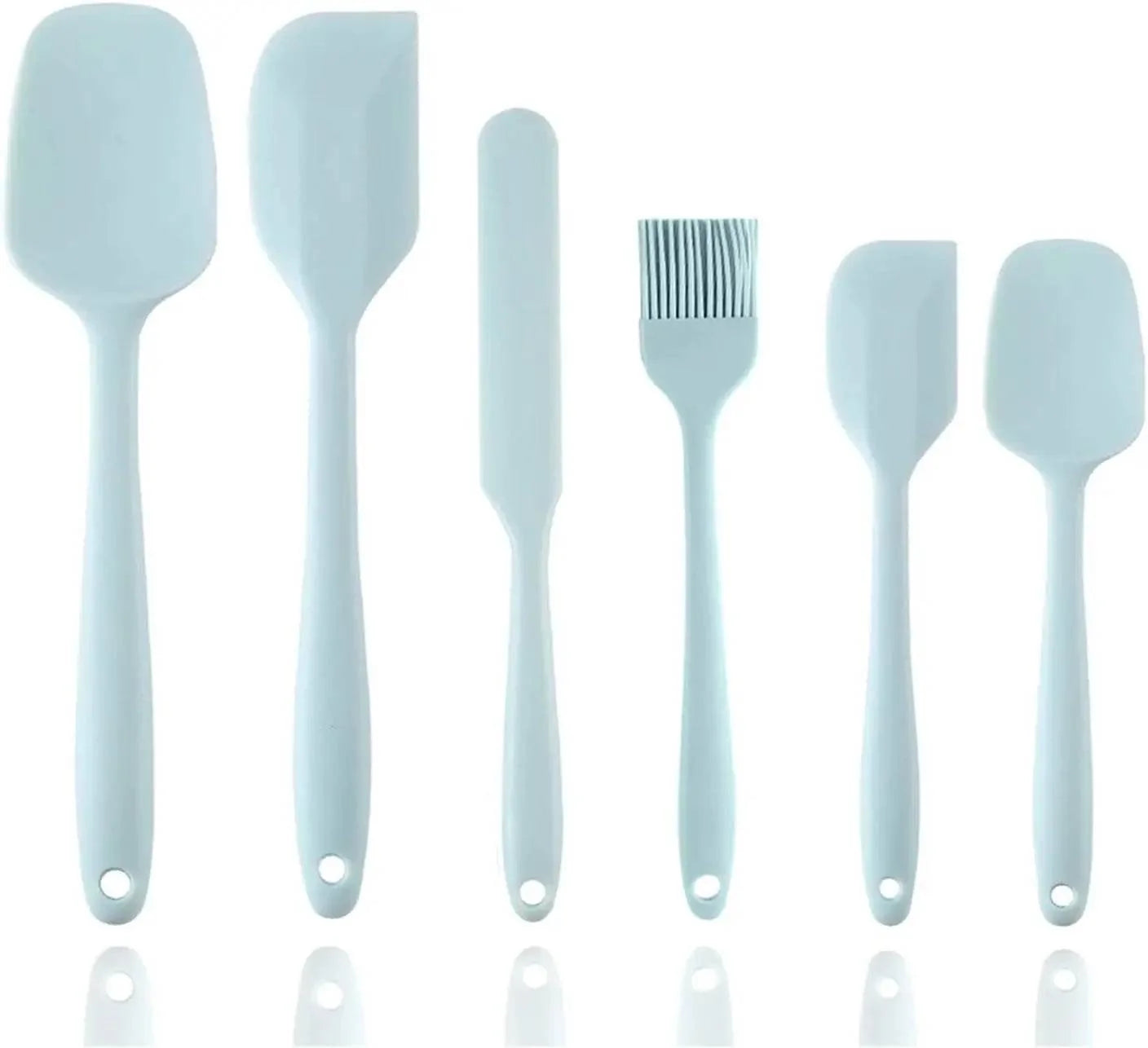 5 Espátulas de Silicone e 1 Pincel, conjunto  - Haustter