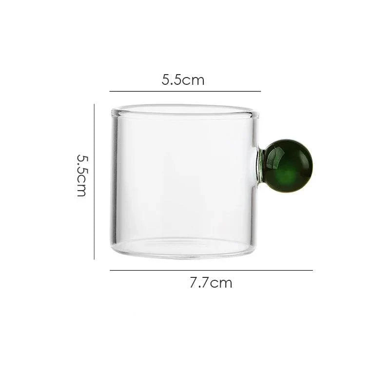 Copo para Espresso em Vidro Borossilicato com Alça Esfera 100ml