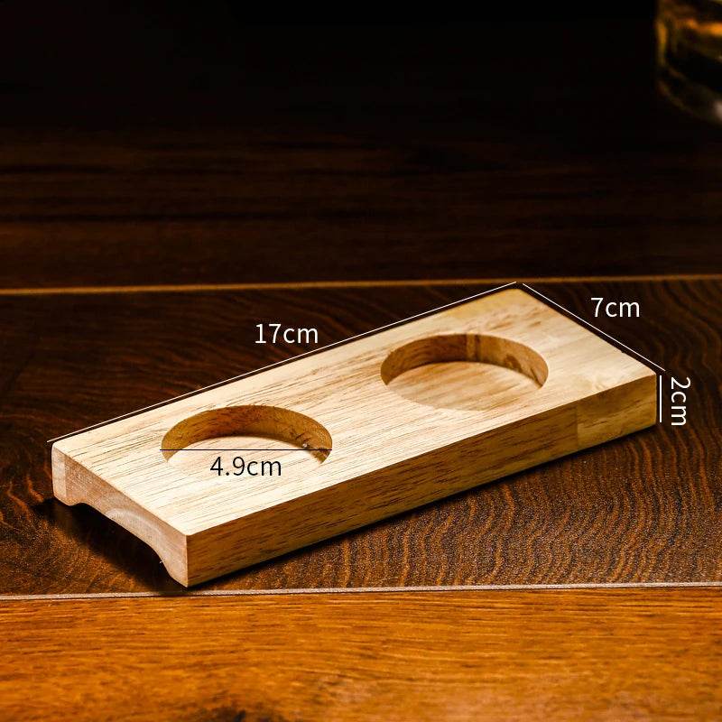 Copos de Whisky Ovalados com Bandeja de Madeira - Haustter