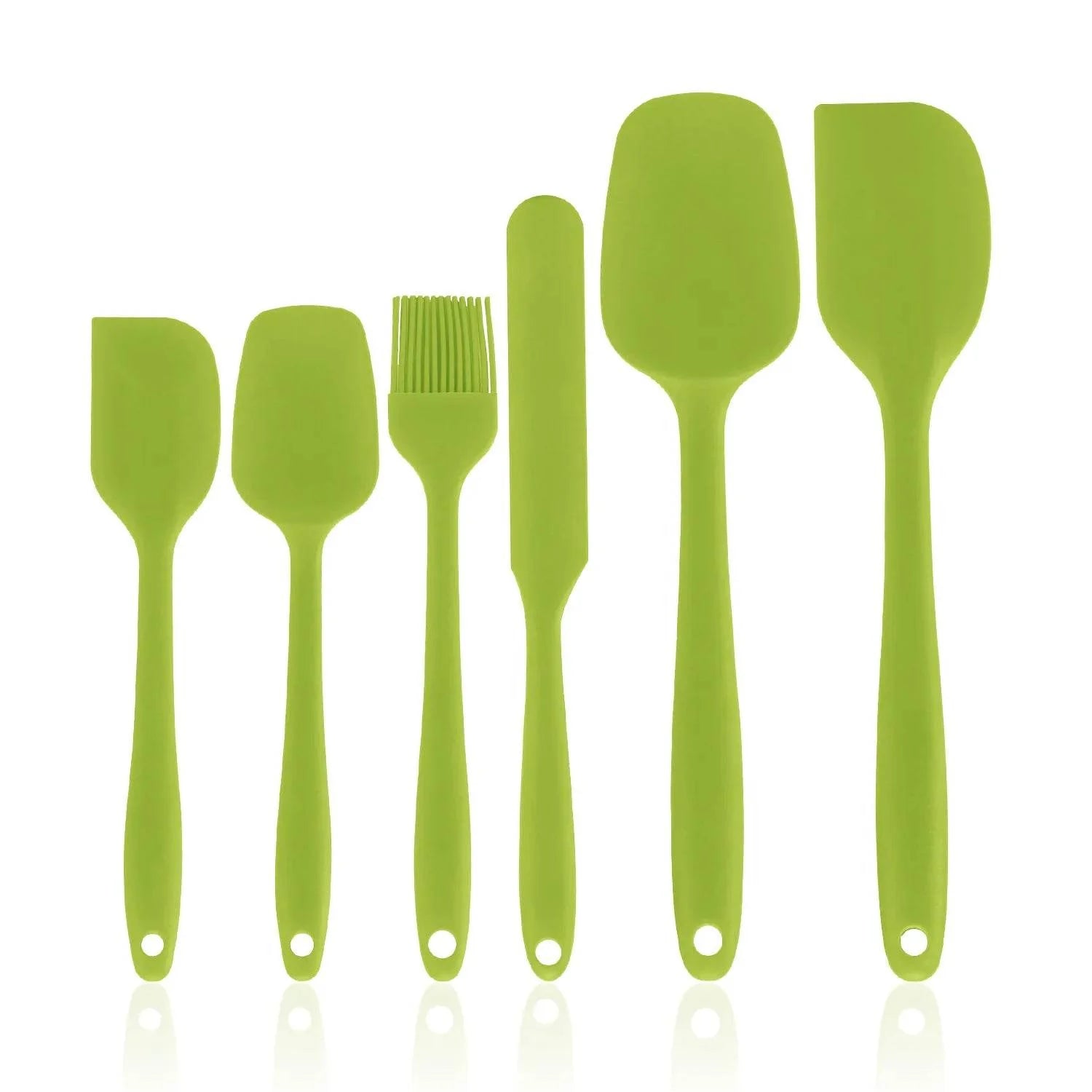 5 Espátulas de Silicone e 1 Pincel, conjunto  - Haustter