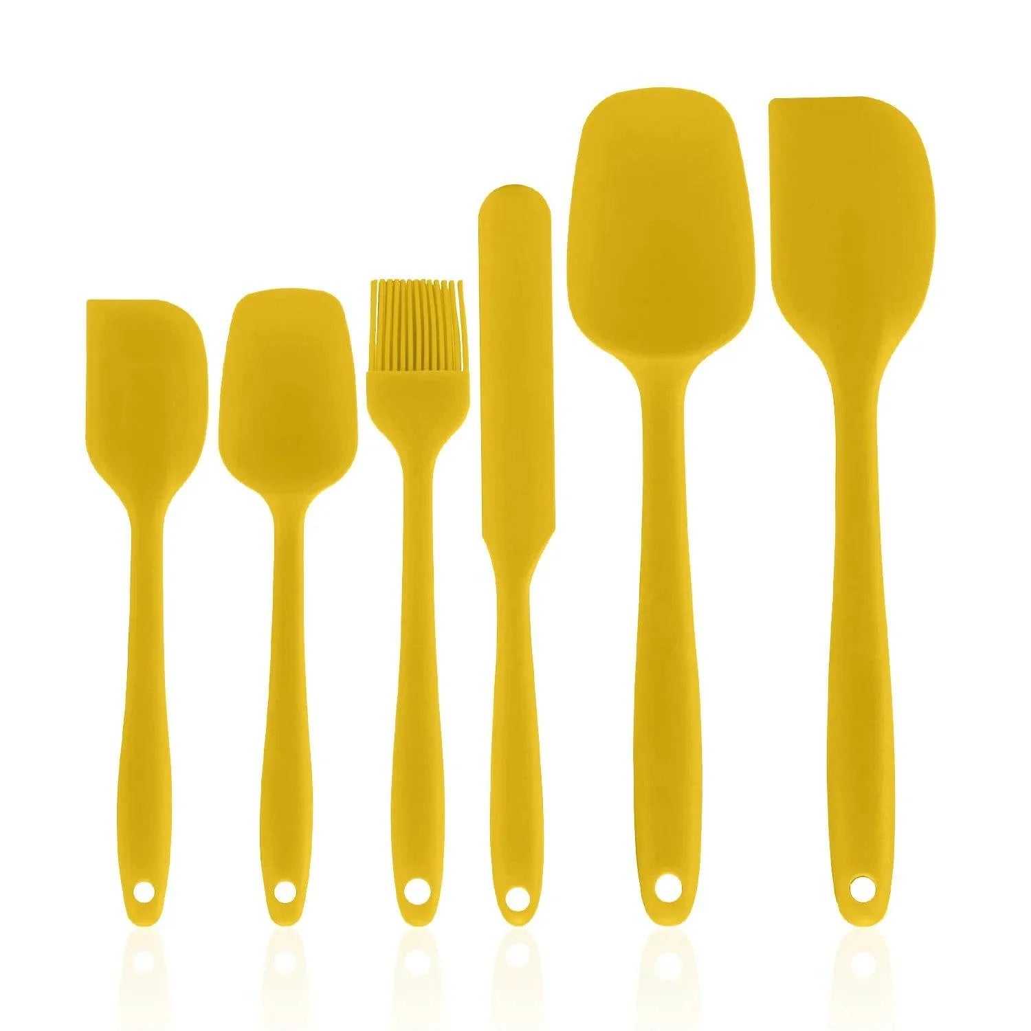5 Espátulas de Silicone e 1 Pincel, conjunto  - Haustter