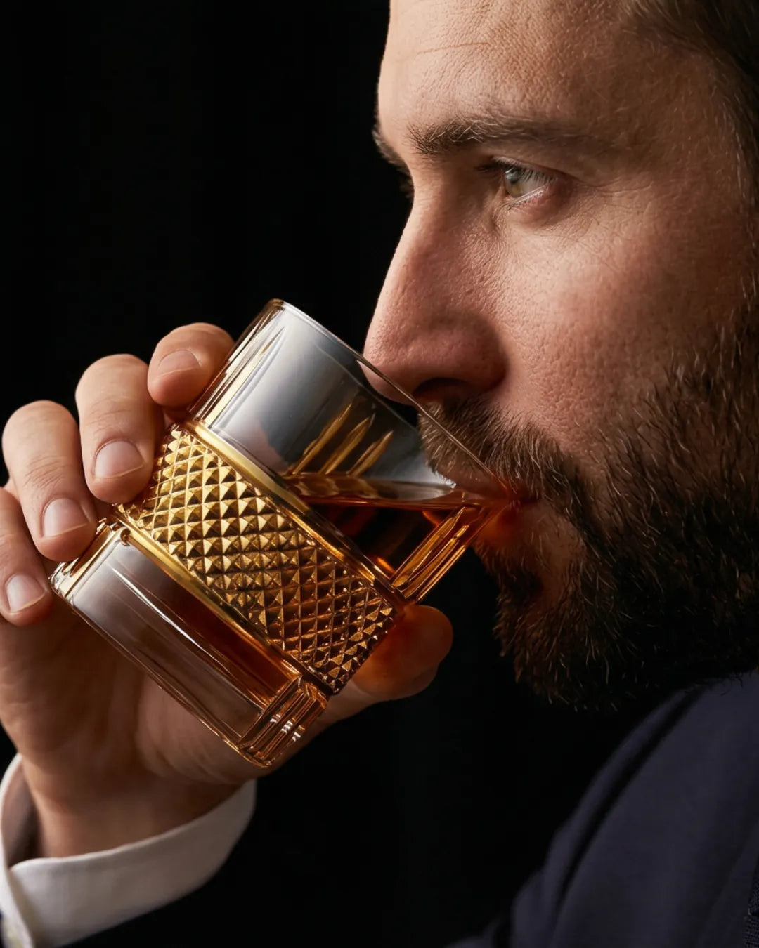 Copo de Whiskey Europeu Luxo Dourado