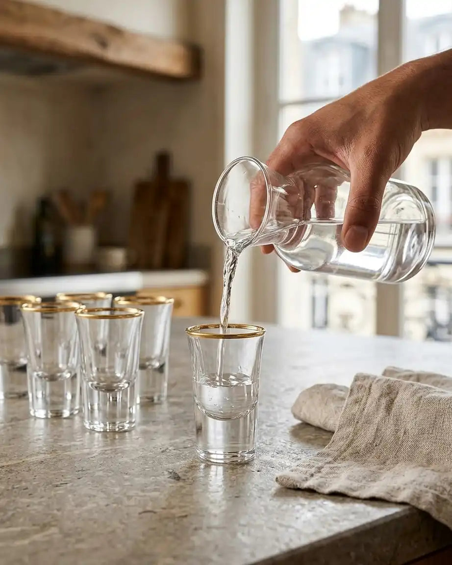 Copos para Bebidas Espirituosas com Borda Dourada | Haustter
