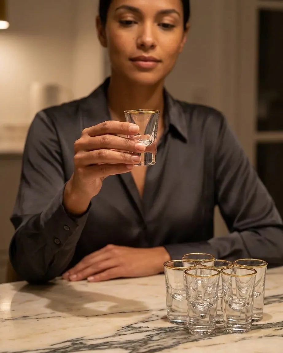 Copos para Bebidas Espirituosas com Borda Dourada | Haustter