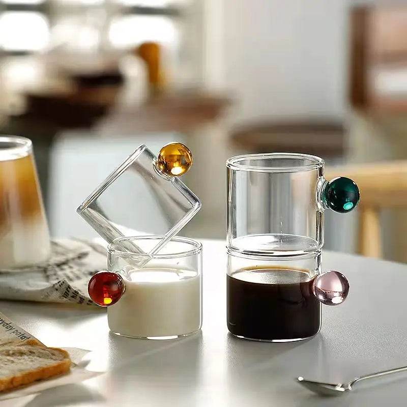 Copo para Espresso em Vidro Borossilicato com Alça Esfera 100ml