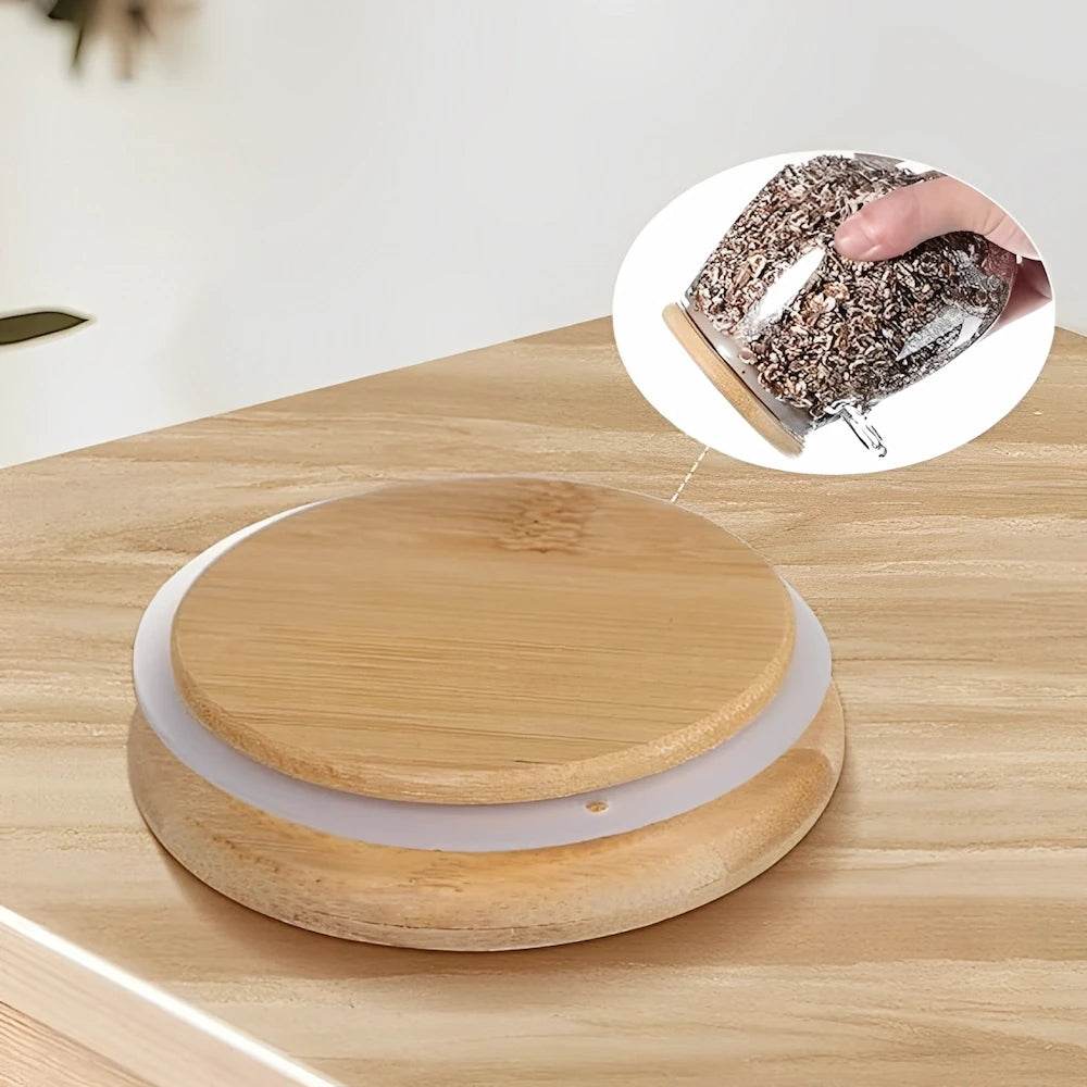 Potes de Vidro Selados + Colher de Bambu para Alimentos Nobres | Haustter