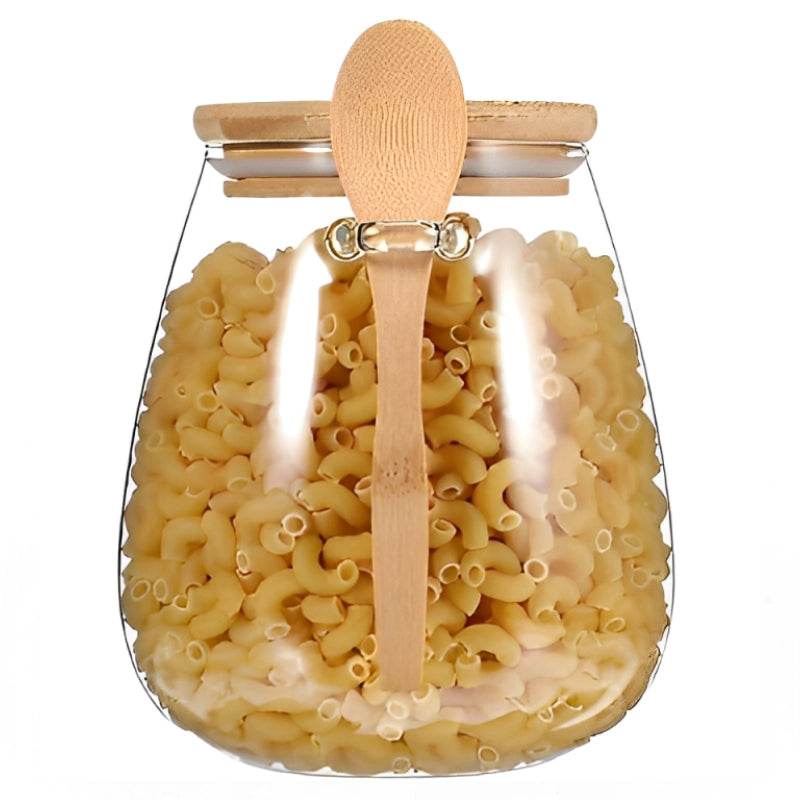 Potes de Vidro Selados + Colher de Bambu para Alimentos Nobres | Haustter
